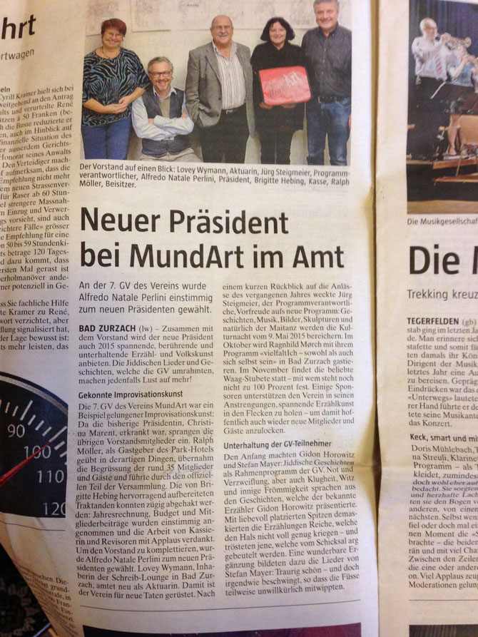 Bericht aus der Botschaft über die 7. GV des Vereins MundArt Bad Zurzach